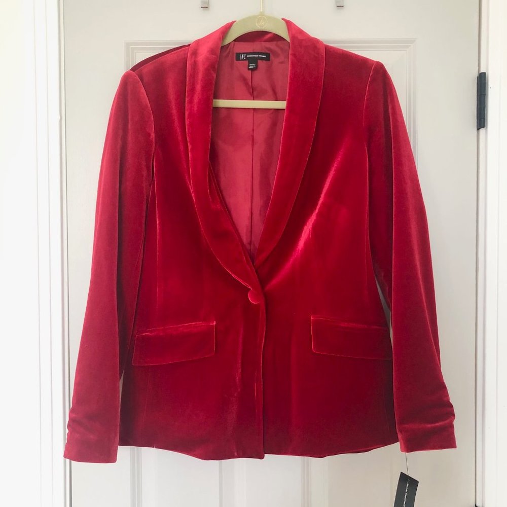 NWT International Concepts INC Red Velvet Blazer